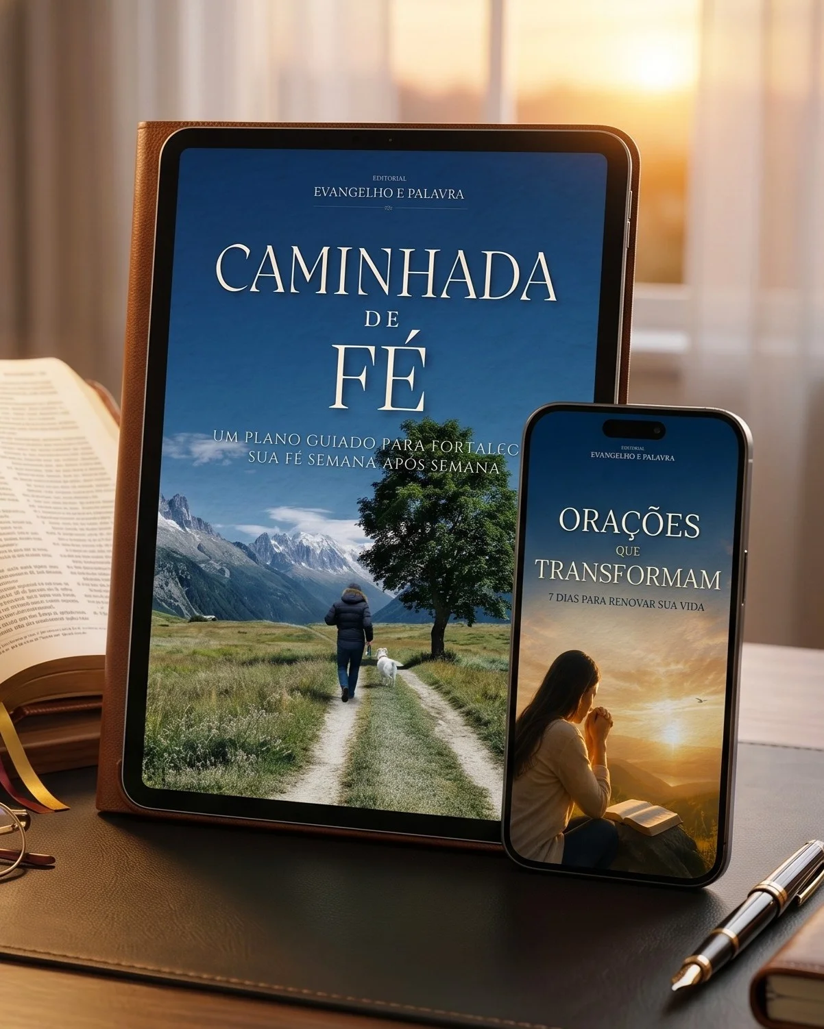 Mockup do livro Caminhada de Fé
